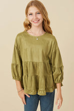 Load image into Gallery viewer, Timeless Tiered Suede Girl&#39;s Top