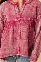 Load image into Gallery viewer, Washed Pink Peplum Girl&#39;s Top