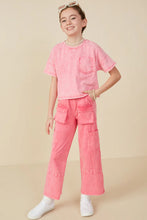 Load image into Gallery viewer, Maisie Washed Girl&#39;s Pocket Tee - Pink