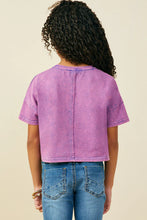 Load image into Gallery viewer, Maisie Washed Girl&#39;s Pocket Tee - Purple