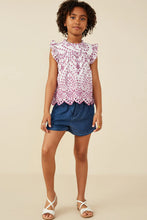 Load image into Gallery viewer, Elaine Embroidered Girl's Top - Purple