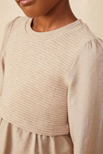 Load image into Gallery viewer, Ribbed Peplum Girl&#39;s Top - Taupe