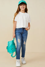 Load image into Gallery viewer, Frills Girl&#39;s Ruffle Pocket Tee - Off White