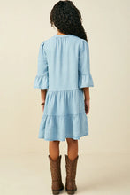 Load image into Gallery viewer, Washed Button Down Girl's Dress - Light Denim