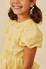 Load image into Gallery viewer, Girl&#39;s Eyelit Bubble Top - Yellow