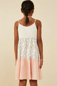 Color Block Floral Girl's Dress