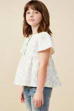 Load image into Gallery viewer, Girl&#39;s Cloud Print Peplum Top