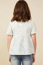 Load image into Gallery viewer, Girl&#39;s Cloud Print Peplum Top