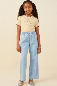 Wild & Free Girl's Wide Leg Denim Pants