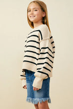 Load image into Gallery viewer, Amelia Striped Knit Girl&#39;s Sweater