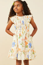 Load image into Gallery viewer, Girl&#39;s Smocked Ruffle Floral Dress - Juniper