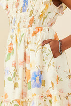 Load image into Gallery viewer, Girl&#39;s Smocked Ruffle Floral Dress - Juniper