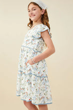 Load image into Gallery viewer, Florence Bow Girl's Dress - Blue Mix