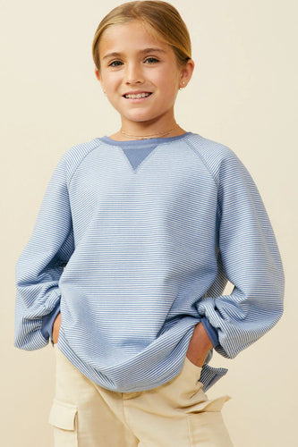 Minnie Striped Girl's Tee - Blue