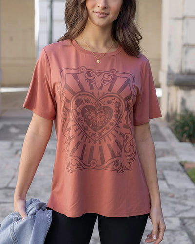 Grace & Lace Girlfriend Fit Graphic Tee - Retro Heart