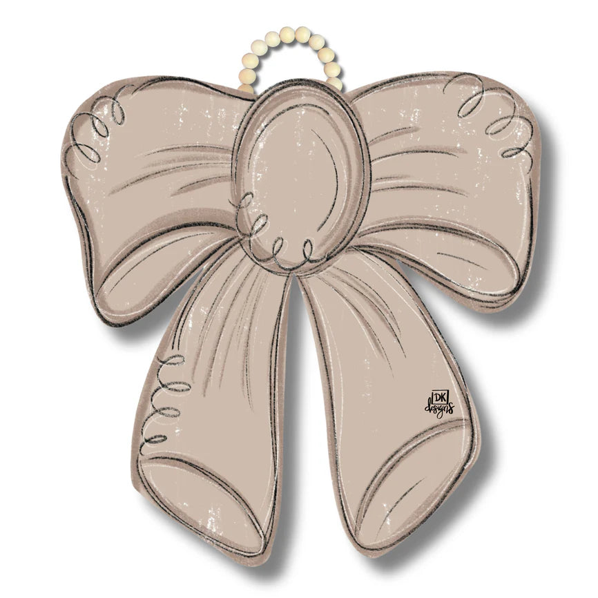 DK Designs Door Hanger - Tan Bow