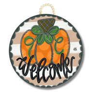 DK Designs Door Hanger - Tan Pumpkin Circle