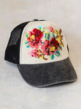 Load image into Gallery viewer, Natural Life Needlepoint Trucker Hat - Flower