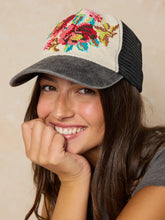 Load image into Gallery viewer, Natural Life Needlepoint Trucker Hat - Flower