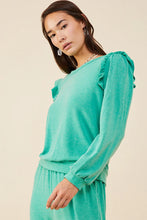 Load image into Gallery viewer, Mommy &amp; Me French Terry Ruffle Top - Green