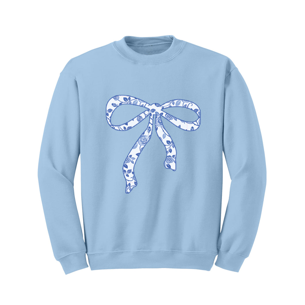 Viv & Lou Blue Floral Bow Sweatshirt - Light Blue