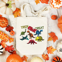 Load image into Gallery viewer, Viv &amp; Lou Trick RAWR Treat Small Canvas Tote