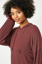 Load image into Gallery viewer, Classic Striped Hoodie - Burgundy *Regular &amp; Curvy*