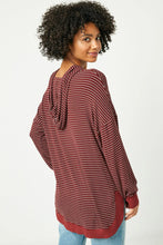 Load image into Gallery viewer, Classic Striped Hoodie - Burgundy *Regular &amp; Curvy*