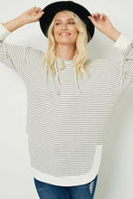 Load image into Gallery viewer, Classic Striped Hoodie - Black &amp; White *Regular &amp; Curvy*
