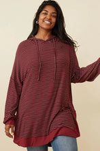 Load image into Gallery viewer, Classic Striped Hoodie - Burgundy *Regular &amp; Curvy*