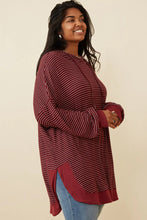 Load image into Gallery viewer, Classic Striped Hoodie - Burgundy *Regular &amp; Curvy*