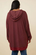 Load image into Gallery viewer, Classic Striped Hoodie - Burgundy *Regular &amp; Curvy*