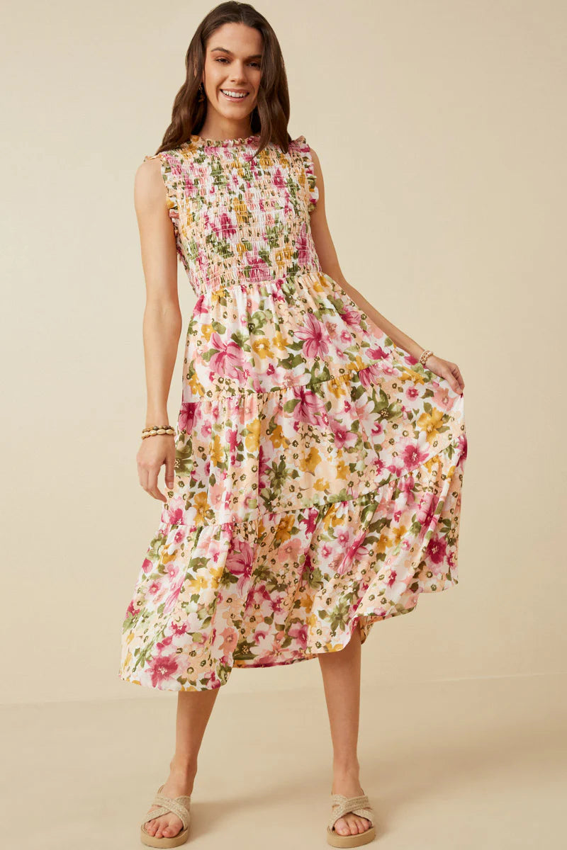 Floral Smocked Maxi Dress