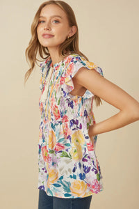 The Peony Smocked Floral Top