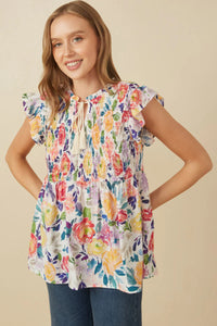 The Peony Smocked Floral Top