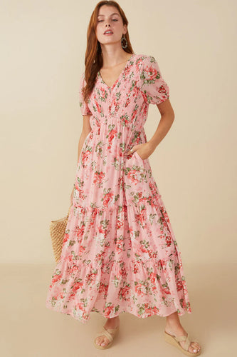Cherry Blossom Floral Maxi Dress
