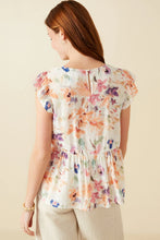 Load image into Gallery viewer, Watercolor Floral Babydoll Top
