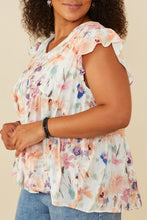 Load image into Gallery viewer, Watercolor Floral Babydoll Top