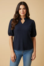 Load image into Gallery viewer, Jessi Cable Knit Top - Navy