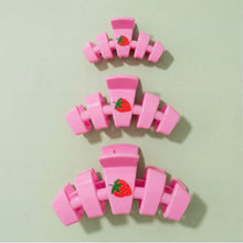 Load image into Gallery viewer, Medium Teleties Classic Hair Clip - Handpicked Strawberries