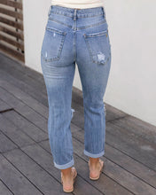 Load image into Gallery viewer, Grace &amp; Lace High-Rise Girlfriend Jeans - Distressed Mid-Wash