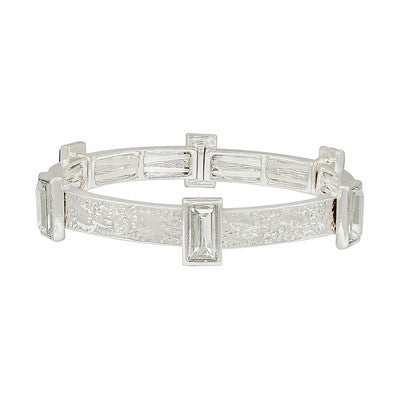 Meghan Browne Ida Bracelet - Silver Clear