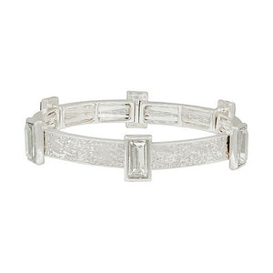 Meghan Browne Ida Bracelet - Silver Clear