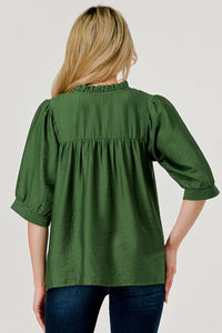 Devon V-Neck Top - Green *Regular & Curvy*