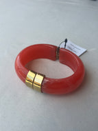 Statement Bangle Bracelet - Coral