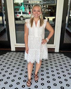 Lindy White Eyelet Dress