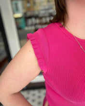 Load image into Gallery viewer, Spring Fling Knit Top - Hot Pink *Curvy*