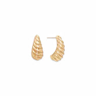 Pierce + Hide Gold Textured Shell Drop Earrings