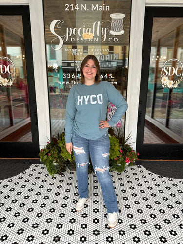 Codeword Comfort Color Denim Blue Long Sleeve Tee - 