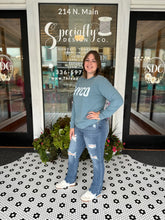 Load image into Gallery viewer, Codeword Comfort Color Denim Blue Long Sleeve Tee - &quot;HYCO&quot;